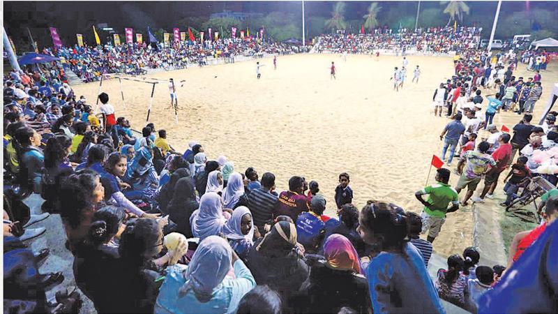 The vast crowd that was starved of sports action witness the Beach Games in Hambantota  