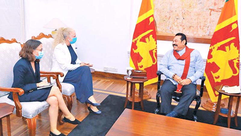 Ambassador of Norway to Sri Lanka Trine Jøranli Eskedal and her delegation meet  Prime Minister Mahinda Rajapaksa