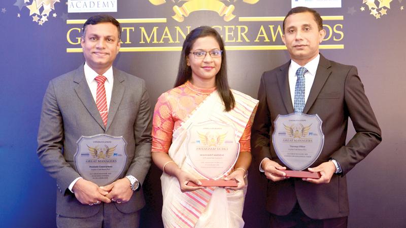 Head of Manufacturing, Ceylon Cold Stores, Assistant Vice President JKH, Duminda Gunawardena  Manager Marketing Planning and Strategy, Frozen Confectionery, Ceylon Cold Stores, Archchana Vekneswaran and Manager, Human Resources, Ceylon Cold Stores, Tharanga Dilhan were presented  ‘Great Managers Awards’ at the Colombo Leadership Academy Great Manager Awards 2020.