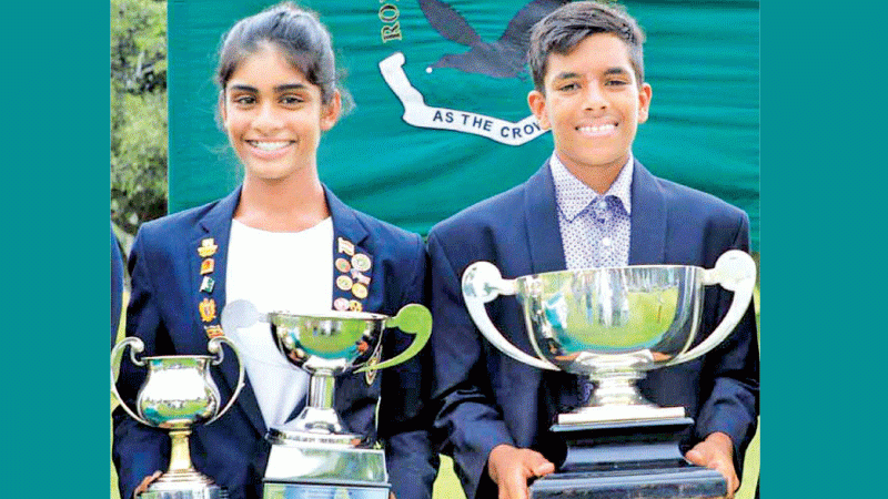 Kayla Perera RCGC Ladies Champion (left) and Yannik Kumara RCGC Men’s Champion    