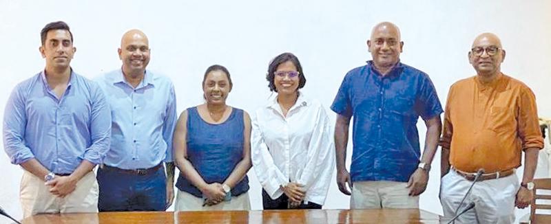 From left: Shalin Balasuriya,  Prajeeth Balasubramaniam, Ms. Achala Samaradivakara, Ms. Randhula de Silva, Imal Kalutotage and  Chandula Abeywickrama.