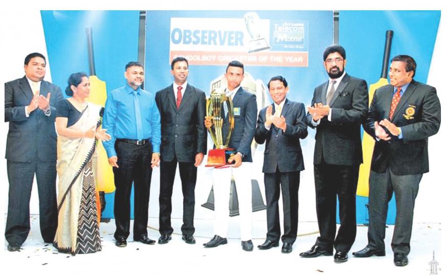 FLASHBACK: Sadeera Samarawickrema of St. Joseph’s College, Colombo was awarded the Observer Schoolboy Cricketer of the Year award at the Cinnamon Grand Hotel on October 15, 2014. Pic: Sulochana Gamage