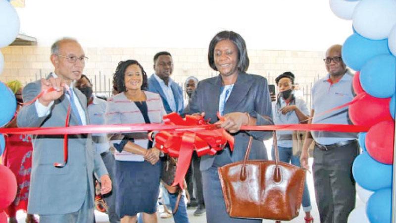 Director, Non-Bank Supervision, Bank of Zambia, Ms. Freda Tamba and  Chief Executive Officer, Africa Region of LOLC, Elmo Jayetileke open LOLC Finance Zambia Limited branch in Lusaka.