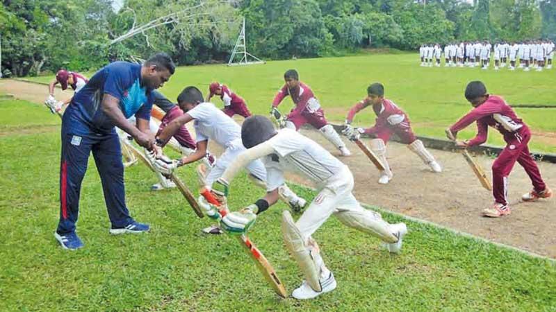 Young cricketers at practices