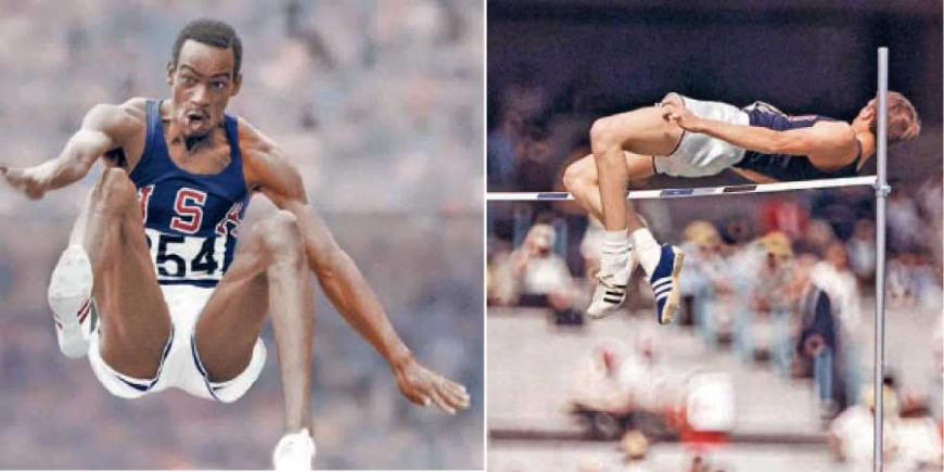 Bob Beamon at Mexico City 1968-Dick Fosbury at Mexico City 1968