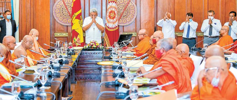 Presiding over a meeting at the Presidential Secretariat