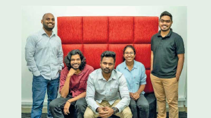 The core LoweDigital team (from left):  Raveen Liyanage, Nevinke  Navaratne, Kevin Kulatilake, Narthanie Serasinghe and Iqbal Moosa