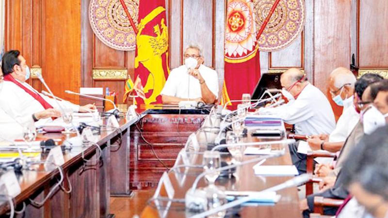 President Gotabaya Rajapaksa chairs a meeting of Ministers and officials 
