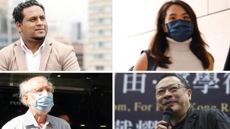 A social worker, an ex-journalist, an academic and an American lawyer (clockwise from top left) were among the arrested