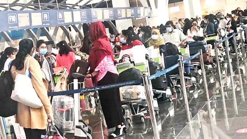 Migrant workers arriving in Colombo