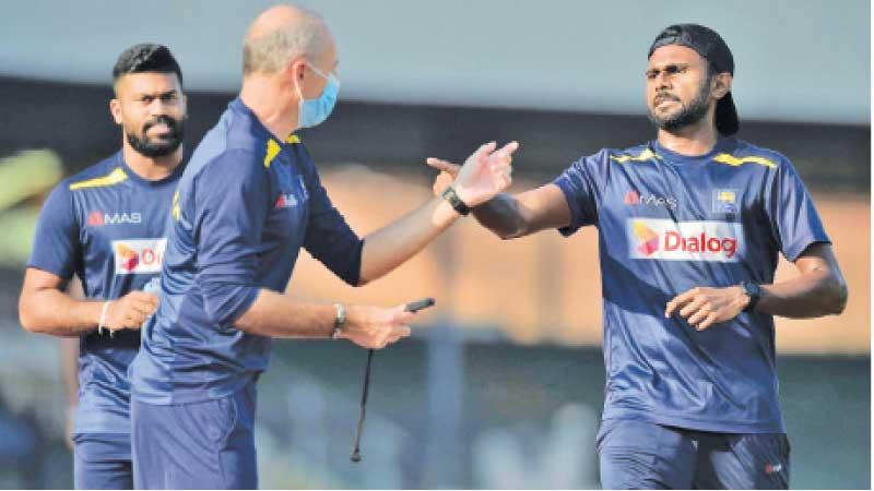 As their keepers were investigated for financial misdeeds, some of Sri Lanka’s cricketers also failed a fitness test ahead of a major tour of the West Indies. Isuru Udana (right) who passed the test talks to Grant Luden physical performance manager