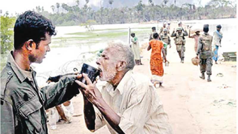 Soldiers taking care of civilians