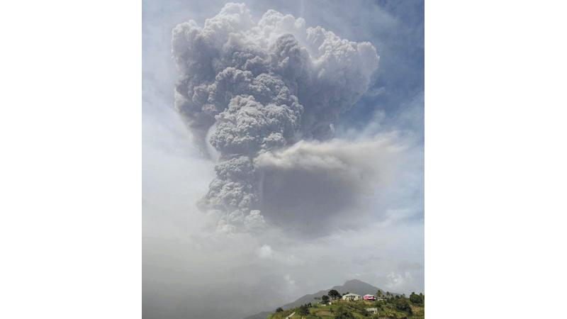 A second explosion   caused a large vertical column of ash. - BBC