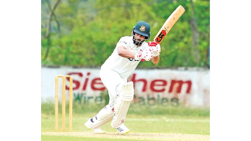 Tamim Iqbal plays a shot (SLC pic)