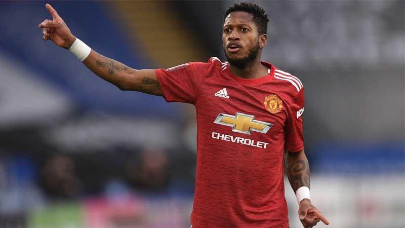 Manchester United’s Fred complains