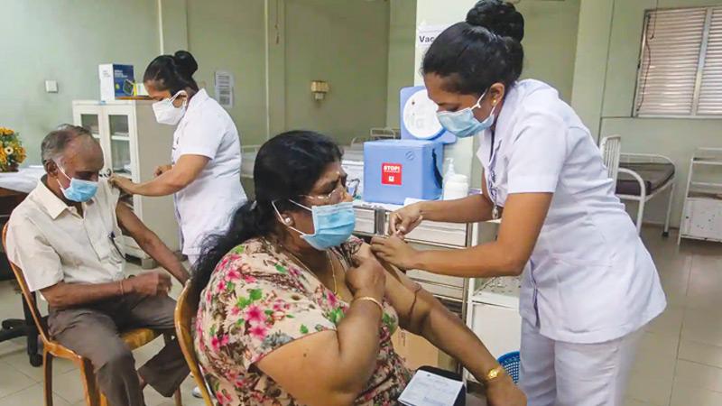 A person receiving the jab