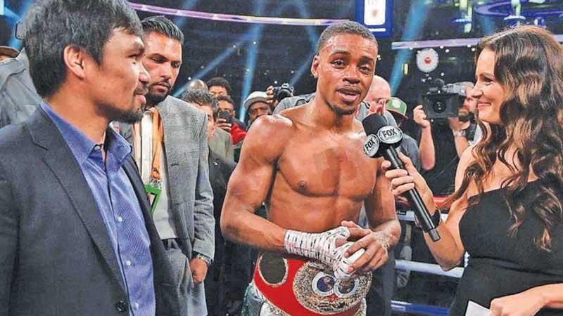 Manny Pacquiao (left) and Errol Spence Jr.