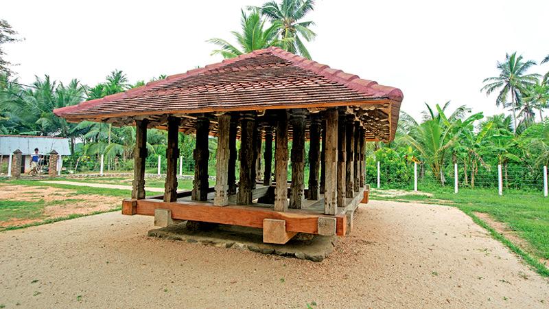 The Panavitiya Ambalama stands on four solid rock stones planted on the ground at Matiyagane