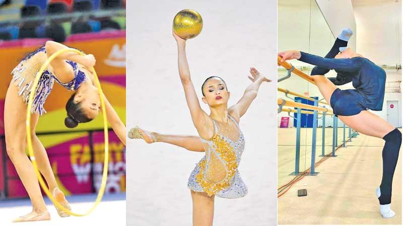 Anna-Marie Ondaatje performing her rhythmic gymnastics