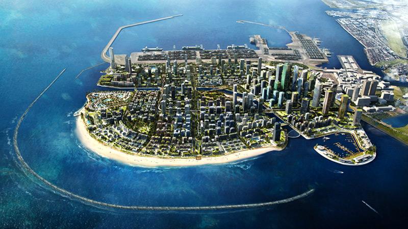Futuristic view of Port City Colombo
