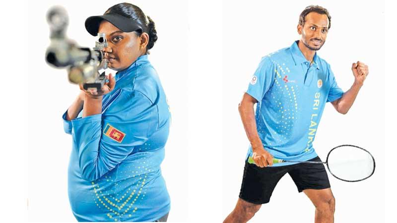 Rifle shooter Tehani  Egodawela hard at training in Brandix attire-Shuttler Niluka Karunaratne, down to play in his third successive Olympics, in new kits supplied to the team by Brandix