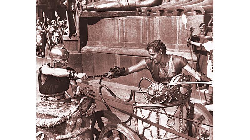 The chariot scene in the film ‘Ben Hur’