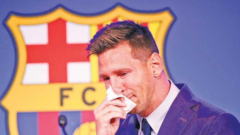 A tearful Lionel Messi bids farewell to Barcelona, the only club he has played for since the age of 13