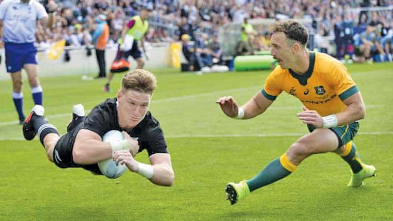 Action from the second Bledisloe Cup match which the All Blacks won to go 2-0 in the three match series