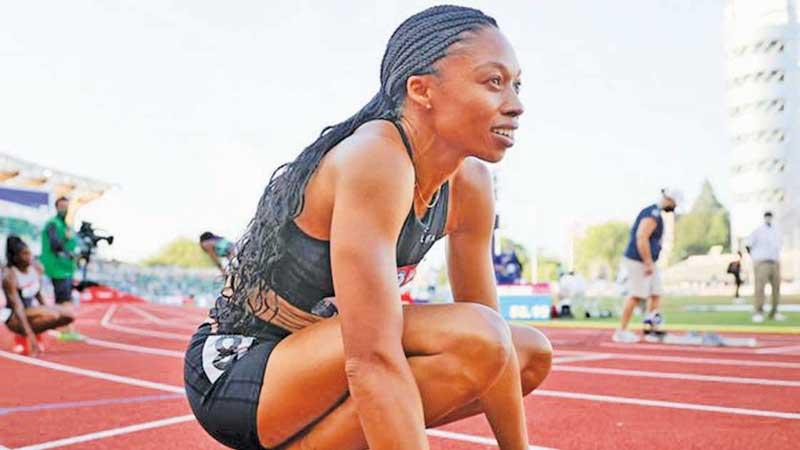 The sneakers worn by Allyson Felix