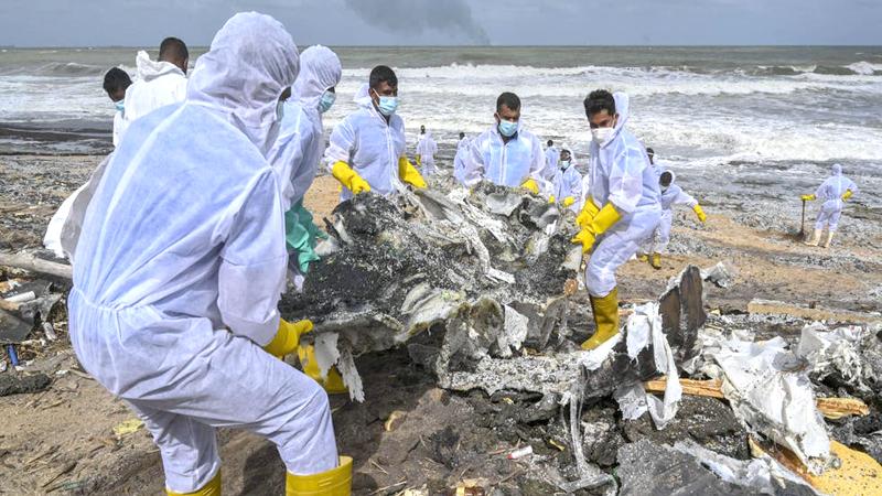 Debris from the ship threaten not only the beaches and seas which are home to sensitive ecosystems such as lagoons and coral reefs but also marine life.