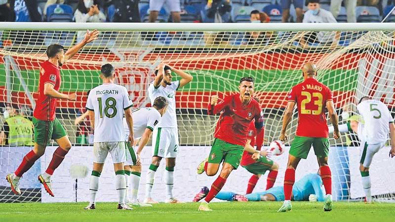 Cristiano Ronaldo has scored 28 headers for Portugal, including his two against the Irish