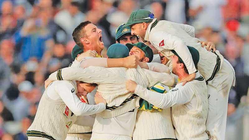 Australia’s cricketers celebrate winning the Ashes in 2019