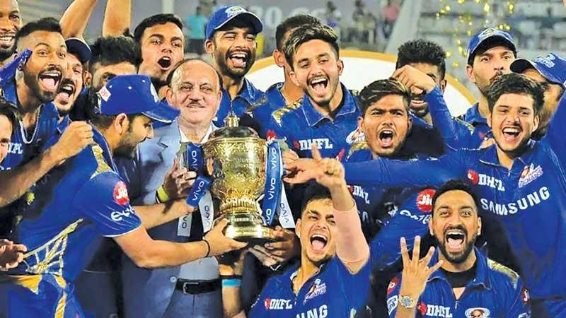 The Mumbai Indians celebrate the IPL they won in 2020