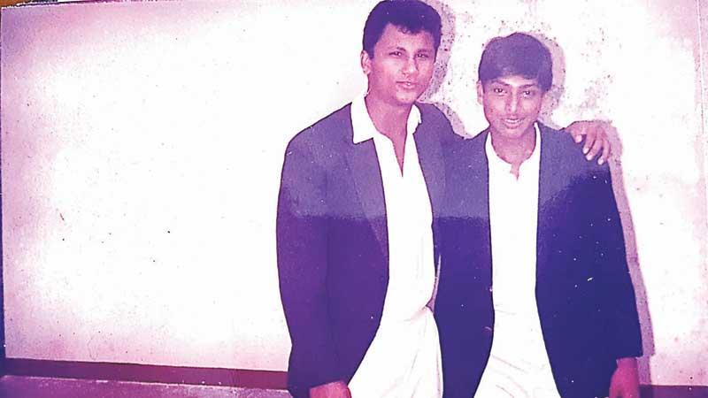 Hishaam Ousman (left) with Zulki Hamid (who also passed away) during their cricketing days at Royal