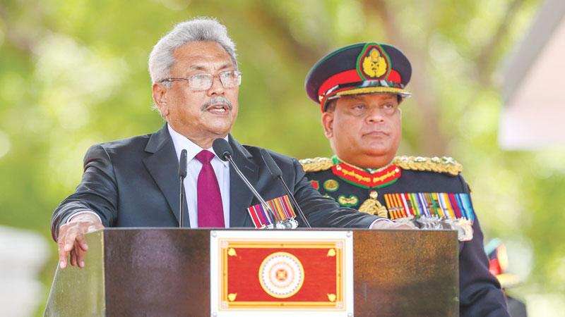 President Rajapaksa addressing the gathering