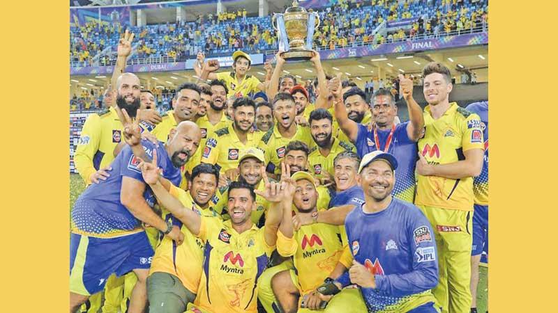 The Chennai Super Kings celebrate winning the IPL