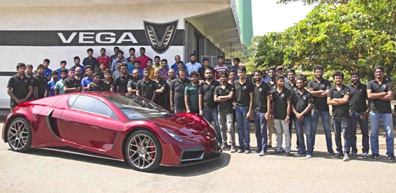 The team which developed South Asia’s first electric supercar, Vega EVX