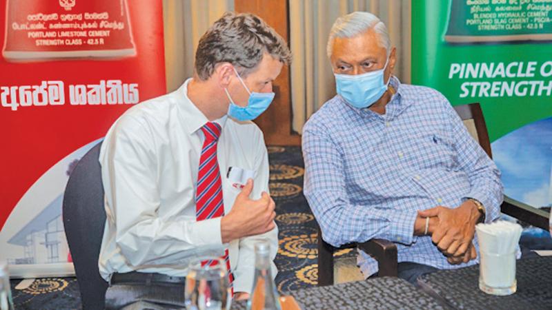 Minister Chamal Rajapaksa at the signing of the agreement