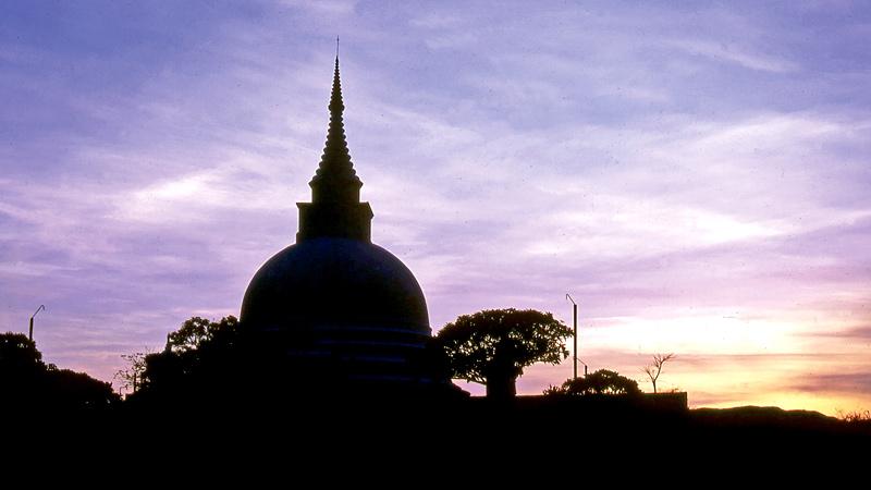 The sunset over the Dagaba at Thanthirimale