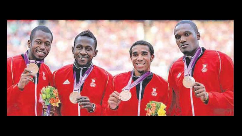 Lendore (far left) anchored home the bronze-winning Trinidad and Tobago quartet at London 2012