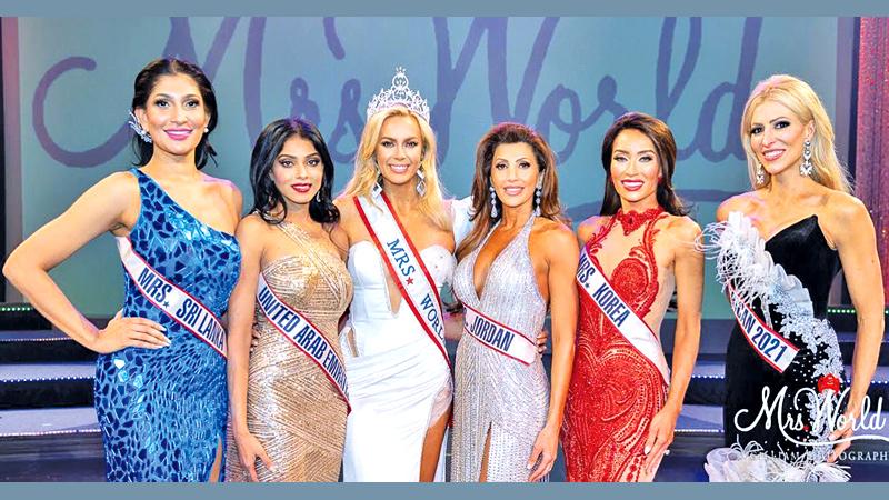 Top six contestants of Mrs. World 2021