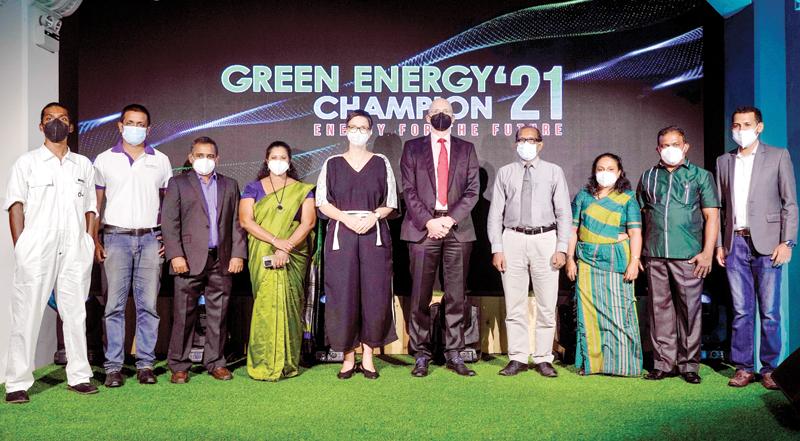 From left: Founder of Rhoda, Eyas Fazul, Founder of Sanota, Sahan Ranasinghe, Founders of Ecosteem, Balachandran Ramesh and Rathypriya Ramesh, – Country Director of GIZ Sri Lanka, Christiane Einfeldt, Ambassador of the Federal Republic of Germany to Sri Lanka and the Maldives, Holger Seubert, Chairman, Sri Lanka Sustainable Energy Authority, Ranjith Sepala, – Founders of Eco Tech Base, Sriyani Wijethilaka and Rohitha Ananda and CEO of Route Sonar, Chamara Gomes.