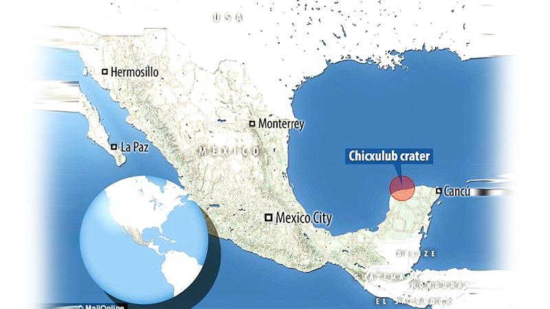 yucatan asteroid impact map