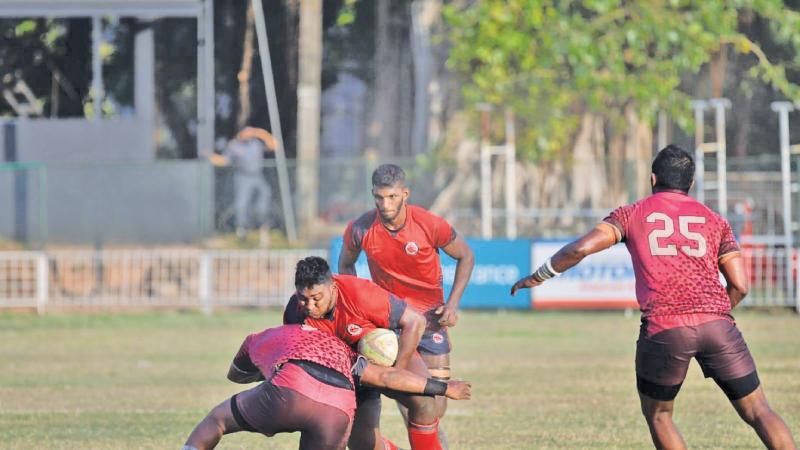 CR and FC prop Yohan Dilanjala runs into a Havelocks defender