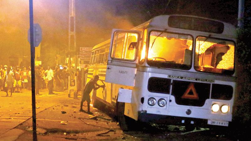 A Bus ablaze