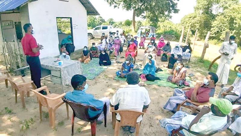 An awareness program on the CRM being held in the Grama Niladhari Division of Koralaipattu west - Oddamavadi Pradeshiya Sabha.