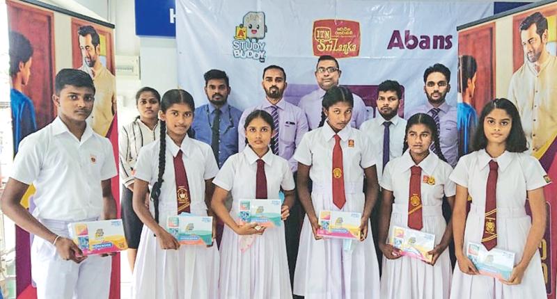 Students with the educational packages.