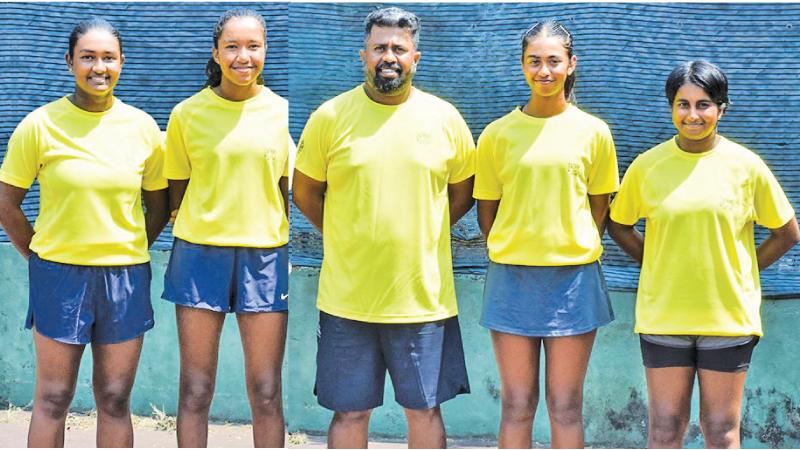 Girls’ team: (from left): Vishmi Serasinghe, Nesangi Hemakumar, Tharnakuraja Pahirathan (captain) Hasali Gajaba, and Nishka Vivekanandan