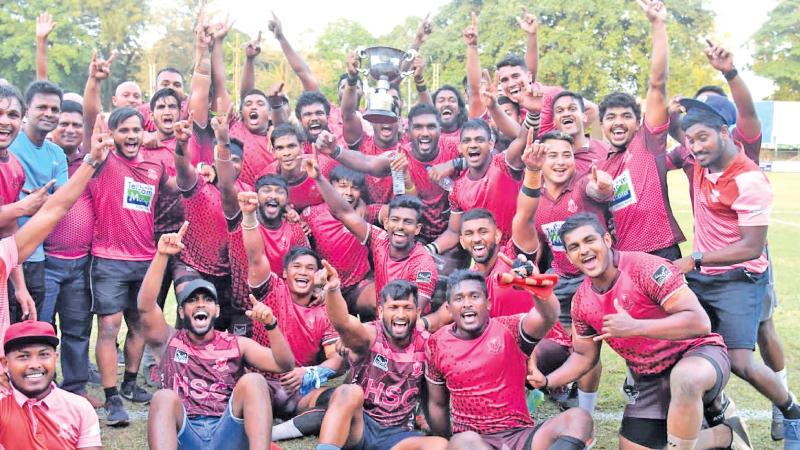 The Havelocks team that had their chances along with Kandy SC of winning the top prize in domestic rugby, celebrate after beating traditional rival CR and FC in a League match
