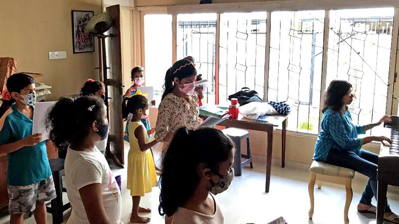 The Menaka Singers junior choristers at rehearsals